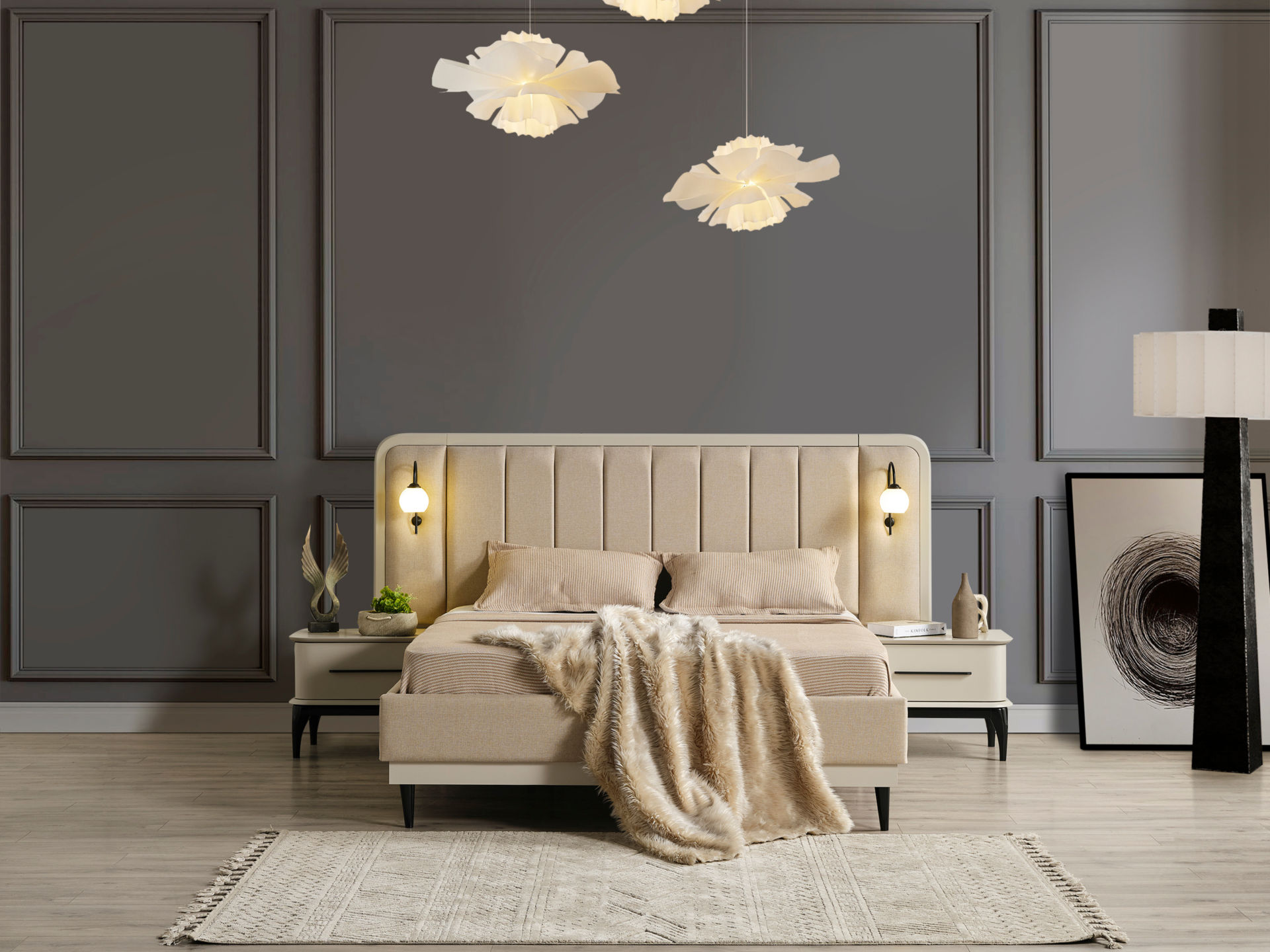 Destan Yatak Odası(Bazalı Karyola)