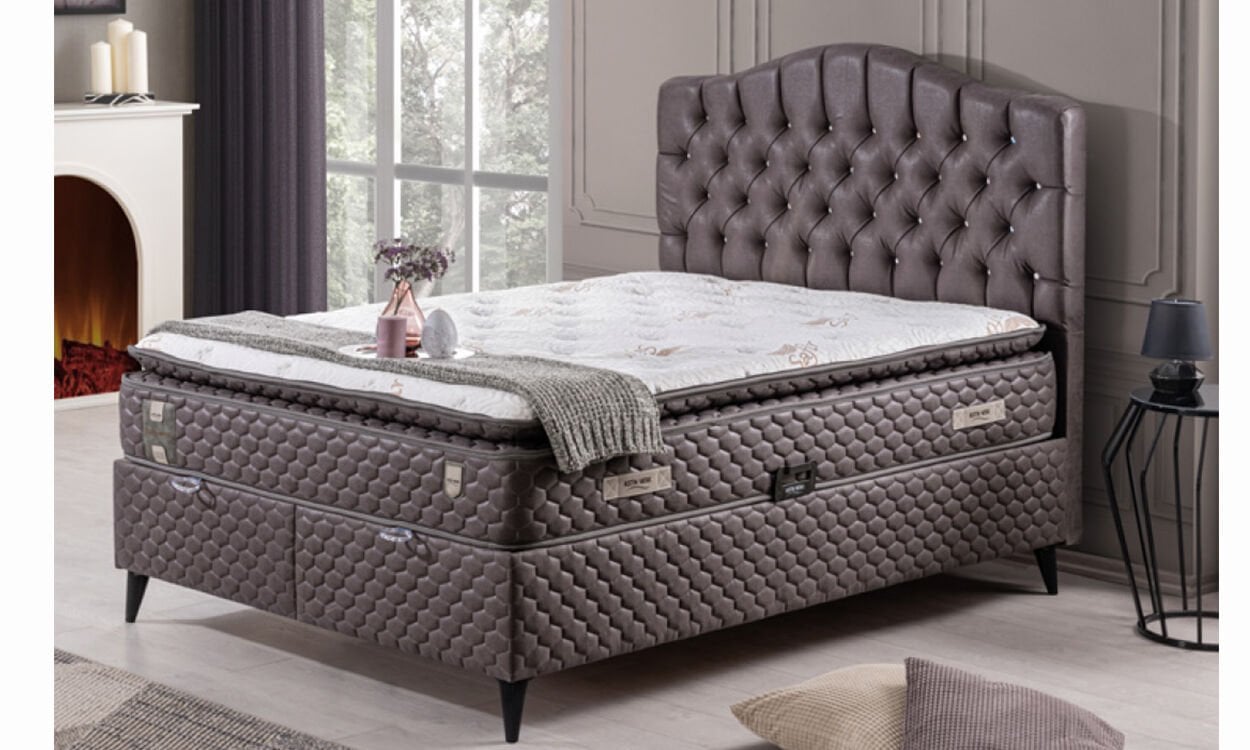 Zümrüt 150*200 cm Çift Kişilik Başlıklı Baza Seti