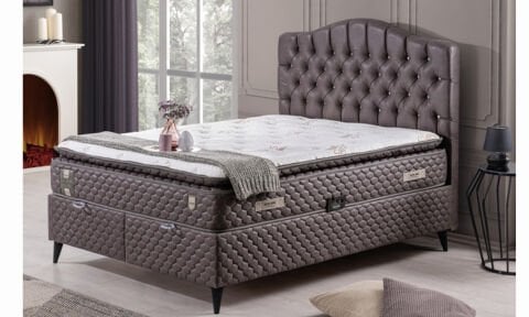 Zümrüt 150*200 cm Çift Kişilik Başlıklı Baza Seti