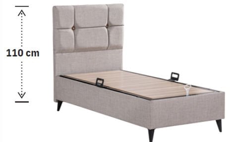 Luna 90*200 cm Tek Kişilik Başlıklı Baza