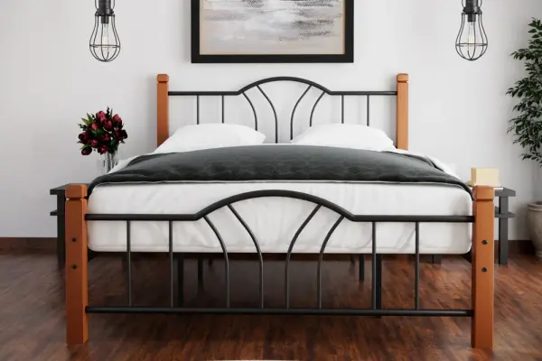 İzlanda Metal/Ahşap Ferforje Karyola 180*200 cm