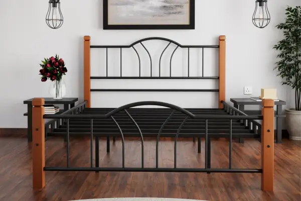 İzlanda Metal/Ahşap Ferforje Karyola 180*200 cm
