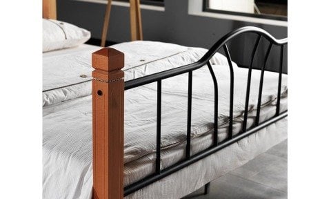 İzlanda Metal/Ahşap Ferforje Karyola 180*200 cm