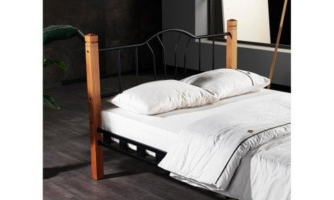 İzlanda Metal/Ahşap Ferforje Karyola 180*200 cm