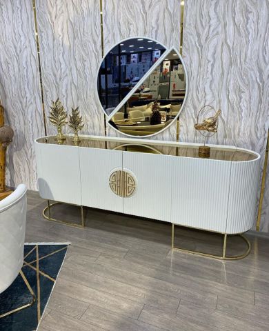 Guccix Ekru Yemek Odası Takımı