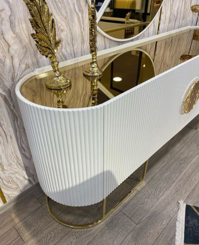 Guccix Ekru Yemek Odası Konsol