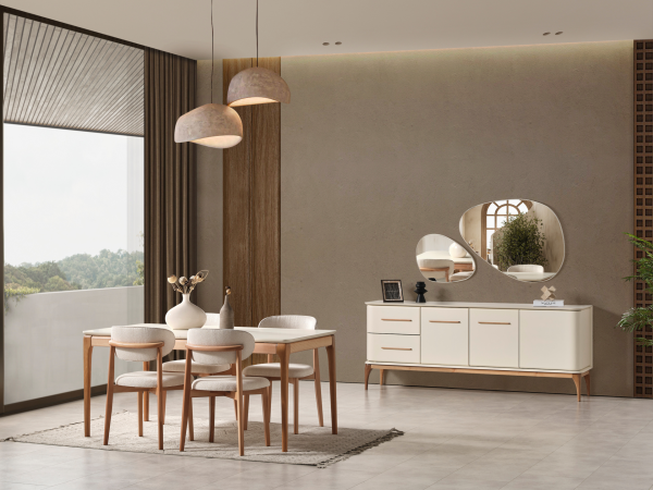 Destan Krem Yemek Odası Takımı