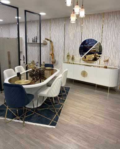 Guccix Ekru Yemek Masası