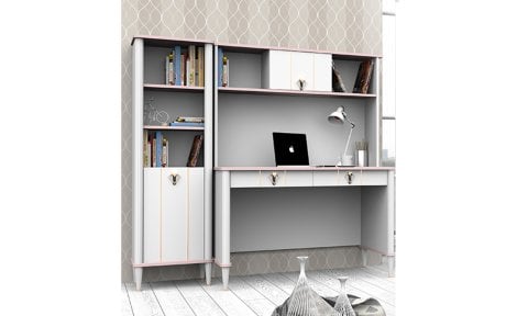 Florya Genç Odası Takımı (Pembe) (3 Kapılı Dolap* Karyola * Komodin)