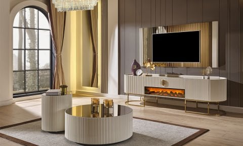 Guccix Ekru Orta Sehpa