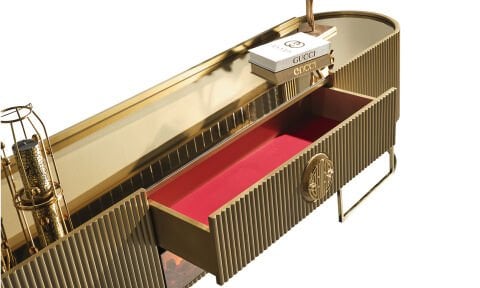 Guccix Golden Şömineli  Tv Ünitesi