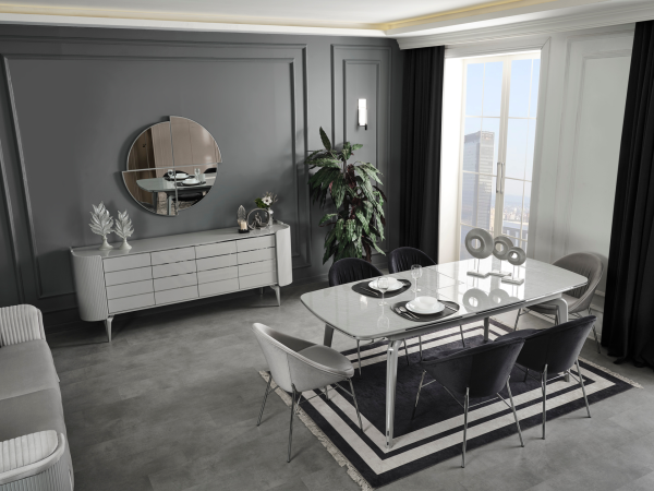 Karya Gümüş Yemek Odası(Masa ve 6 Sandalye)