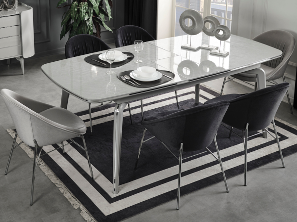 Karya Gümüş Yemek Odası(Masa ve 6 Sandalye)