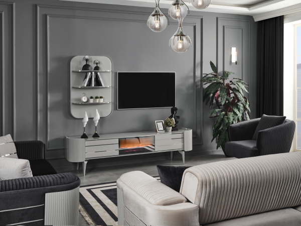 Karya Gümüş Şömineli TV Ünitesi