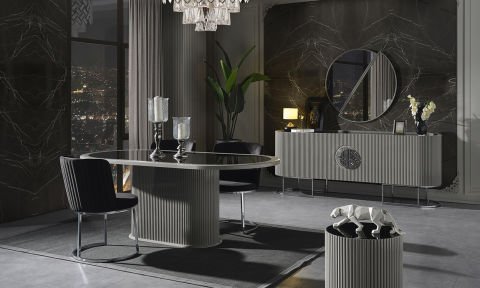 Guccix Gray Yemek Masası