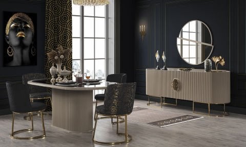 Guccix Cappucino Yemek Odası Takımı