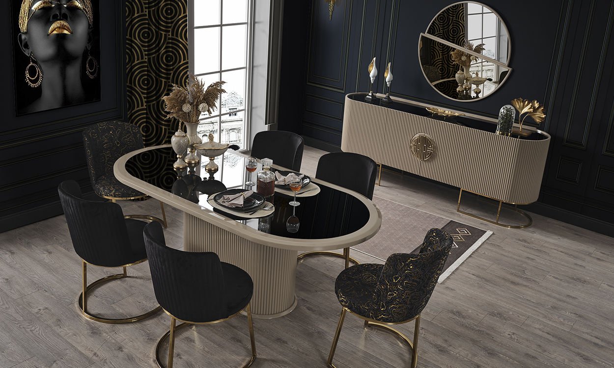 Guccix Cappucino Yemek Odası Takımı