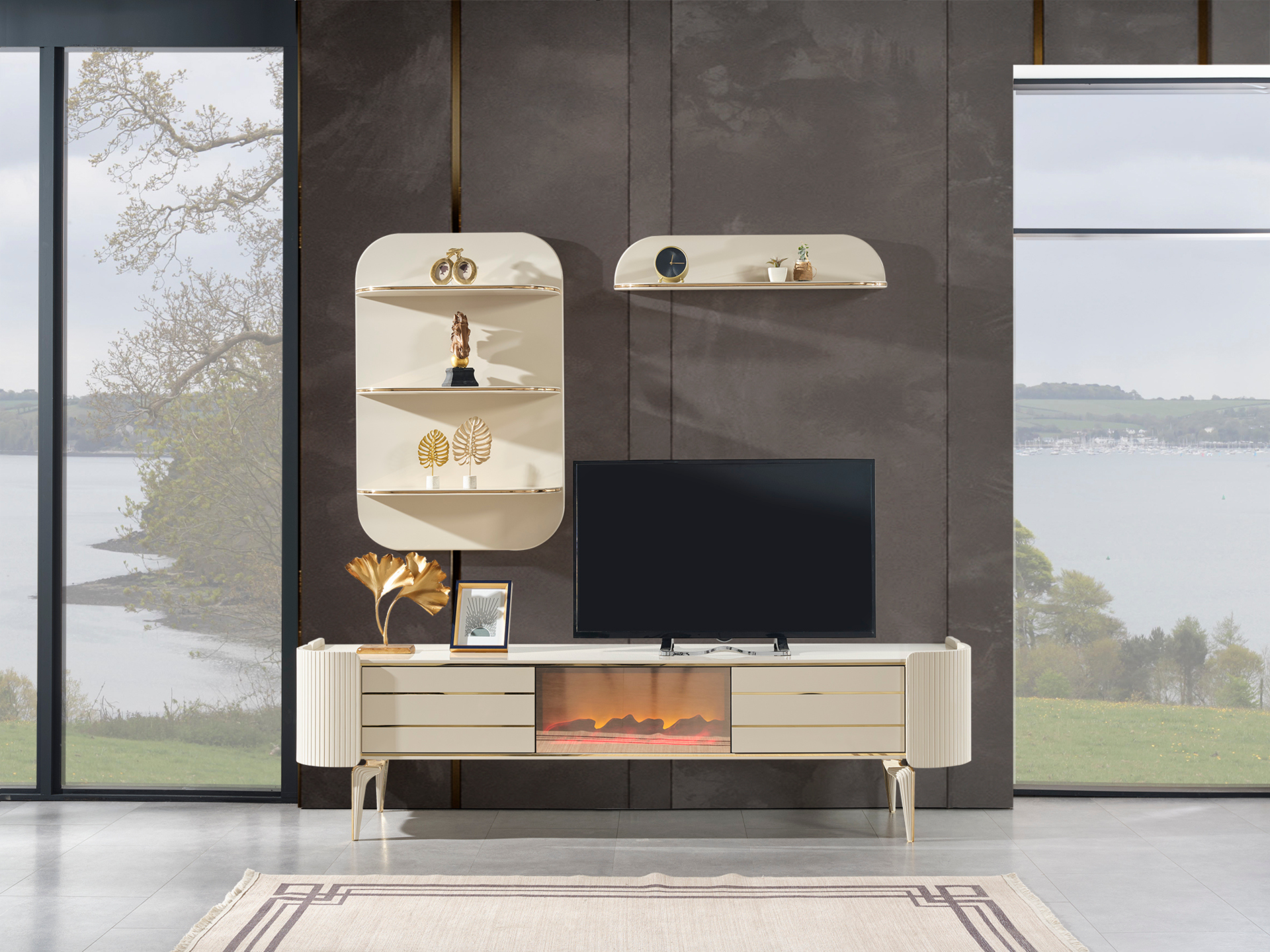 Karya Gold Şömineli TV Ünitesi