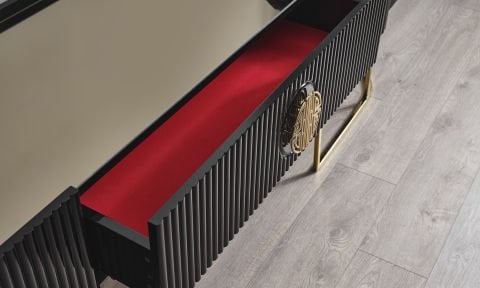 Guccix Siyah Gold  Şömineli  Tv Ünitesi