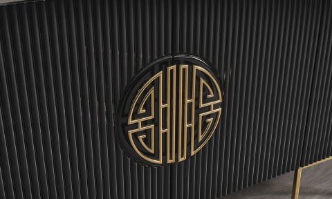 Guccix Siyah Gold Yemek Odası Konsol