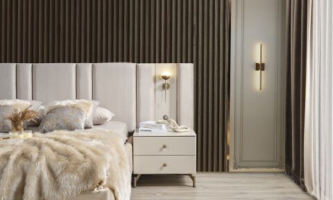 Eva Natura Yatak Odası 180*200 cm Başlıklı Bazalı Karyola