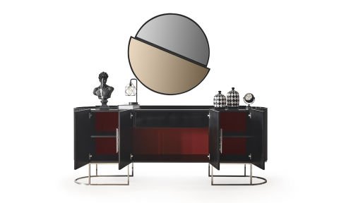 Guccix Siyah Krom Yemek Odası Konsol