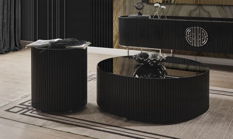 Guccix Siyah Orta Sehpa