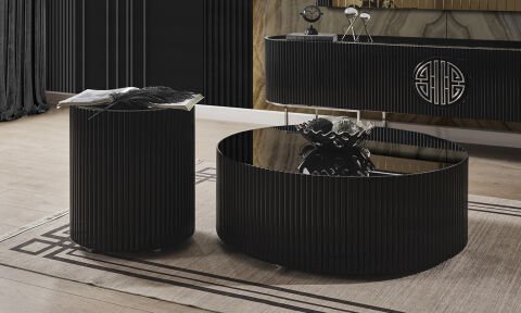 Guccix Siyah Orta Sehpa