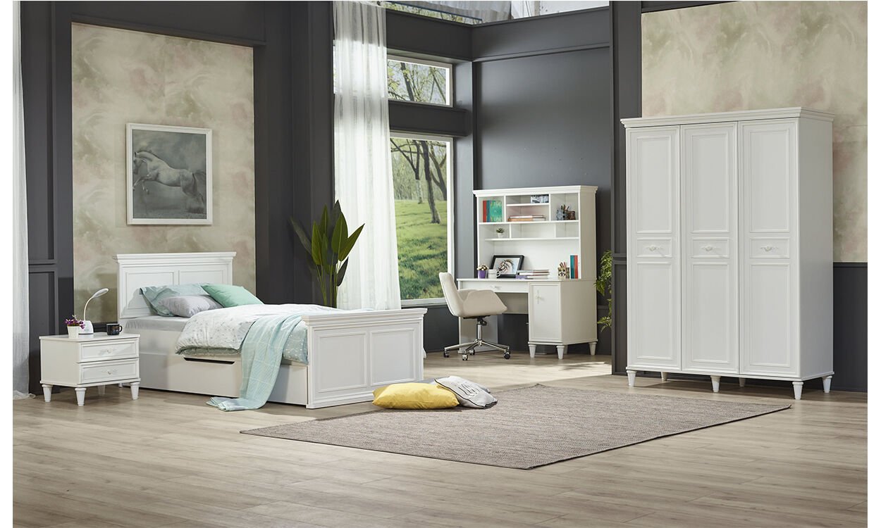 Dream Genç Odası Takımı (3 Kapılı Dolap * 100-200 Başlıklı Karyola* Komodin)