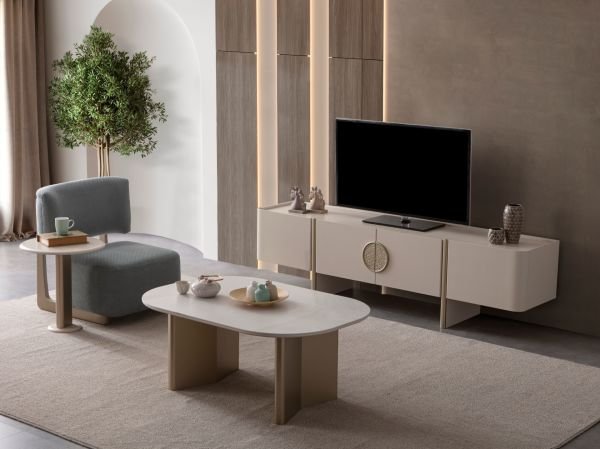 Lusso Tv Sehpası (Porselen)