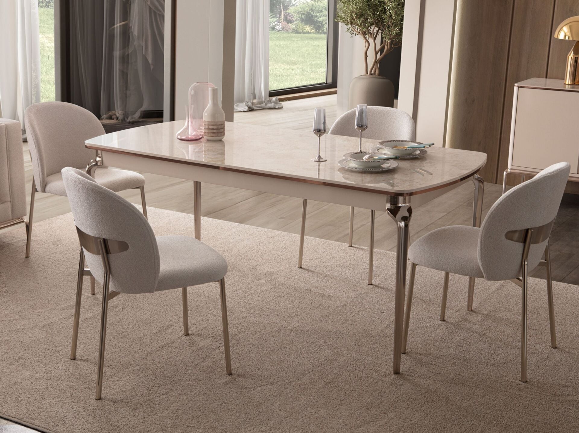 Zarax Yemek Odası ( masa + 6 sandalye )