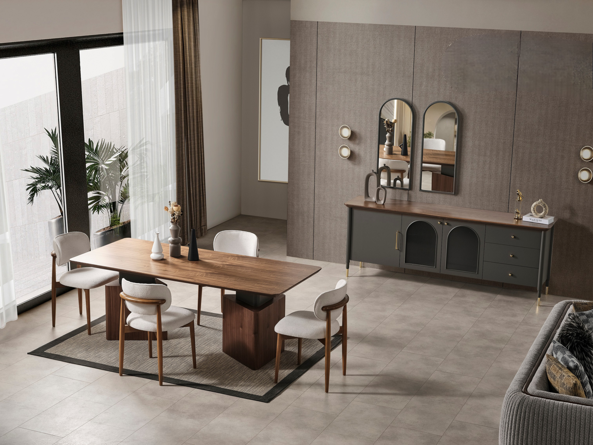 Yaldız Yemek Odası Takımı(Antrasit)