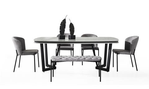 Tesla Plus Yemek Odası Takımı(Mermer)