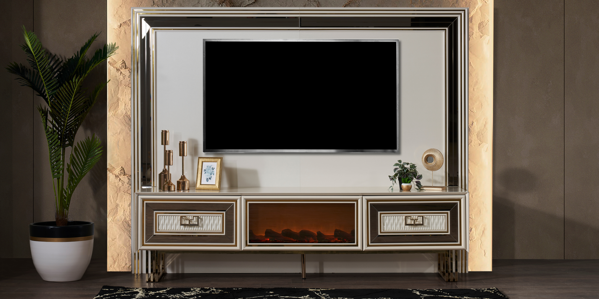 Milena Şömineli TV Ünitesi