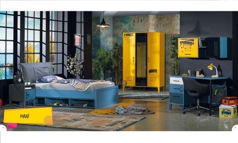 Loft Genç Odası 3 Kapaklı Dolap