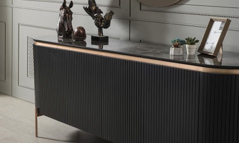 Tesla Siyah-Bronz Yemek Odası Konsol