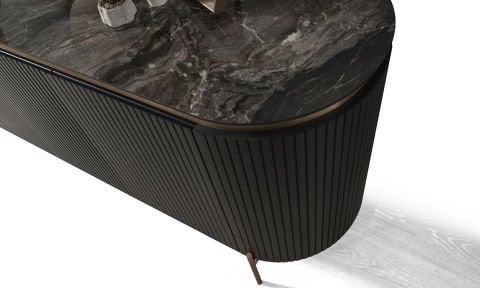 Tesla Siyah-Bronz Yemek Odası Konsol