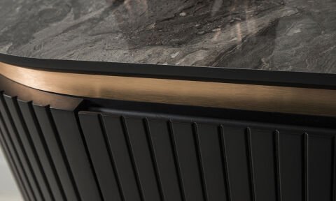 Tesla Siyah-Bronz Yemek Odası Konsol