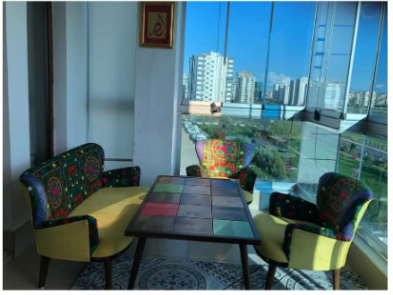 Etnik Desen Sarı 2+1+1+Sehpalı Çay Seti (Balkon, Salon, Ofis, Cafe)