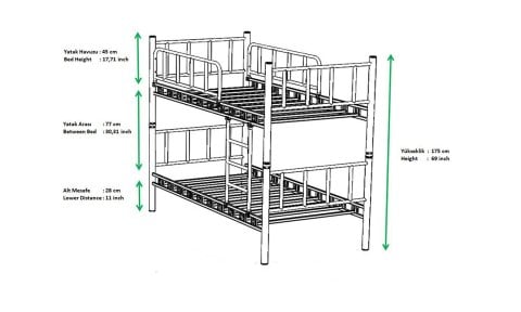 Bono 90*200 cm Tek Kişilik Ferforje Metal Yavrulu Ranza