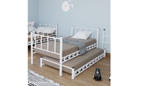 Bono 90*190 cm Tek Kişilik Ferforje Metal Yavrulu Ranza