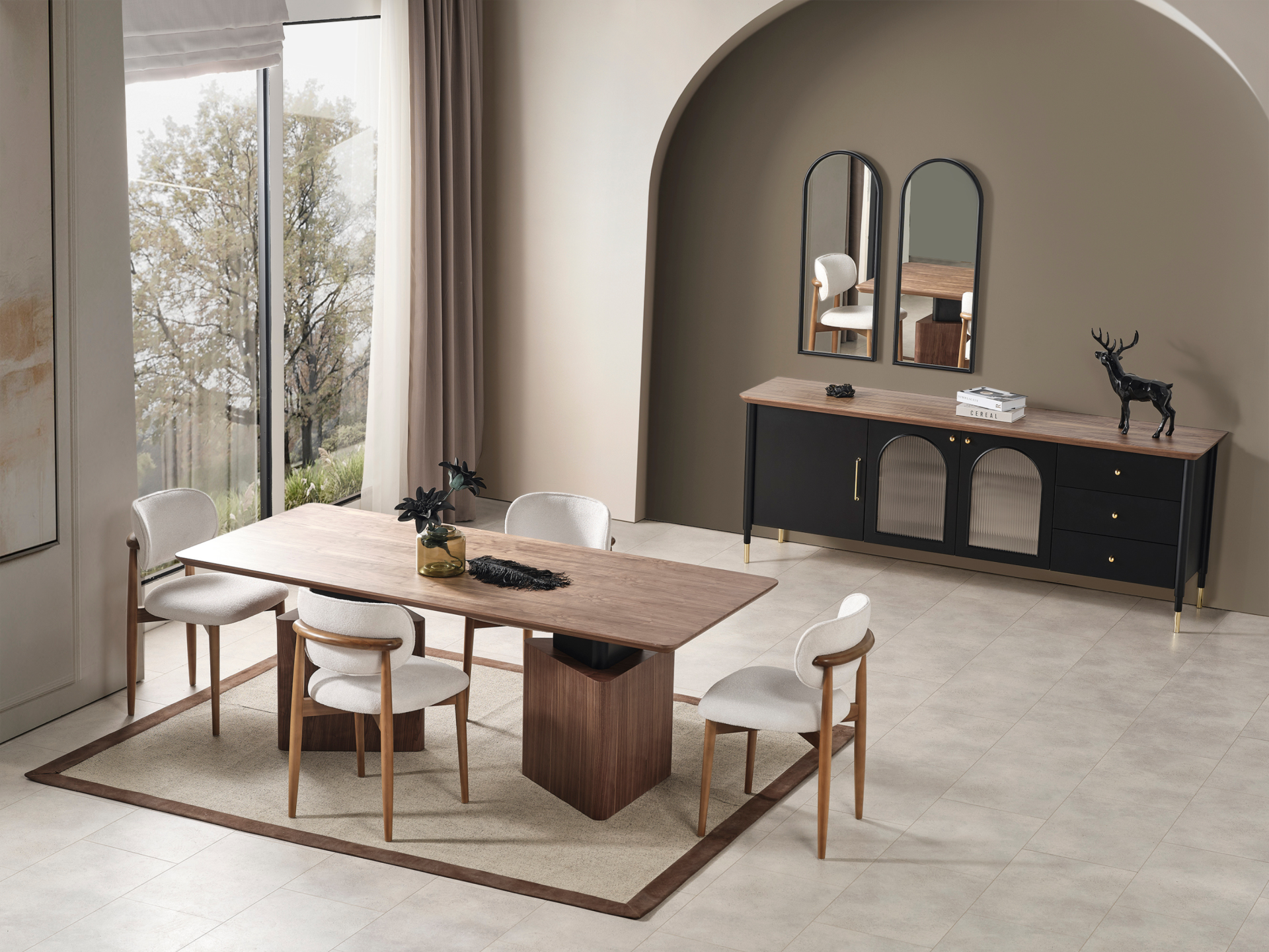 Yaldız Yemek Odası Takımı(Siyah)