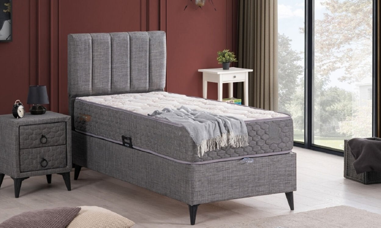 Perla 120*200 cm Tek Kişilik Başlıklı Baza Seti