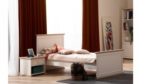 Latte Genç Odası 100*200 cm Başlıklı Karyola