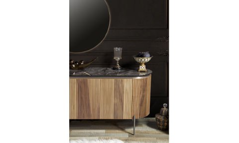 Tesla Ceviz-Gümüş Yemek Odası Konsol