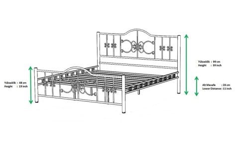 Perra Metal Ferforje Çift Kişilik Karyola 160*200 cm