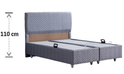 Kristal 150*200 cm Çift Kişilik Başlıklı Baza Seti