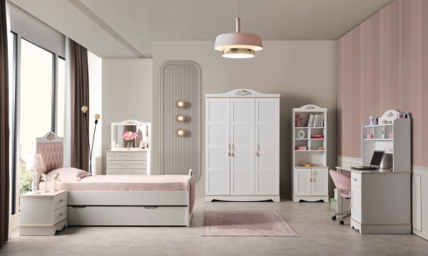 Sahra Genç Odası(3 Kapılı Dolap, Karyola, Çalışma Masası)