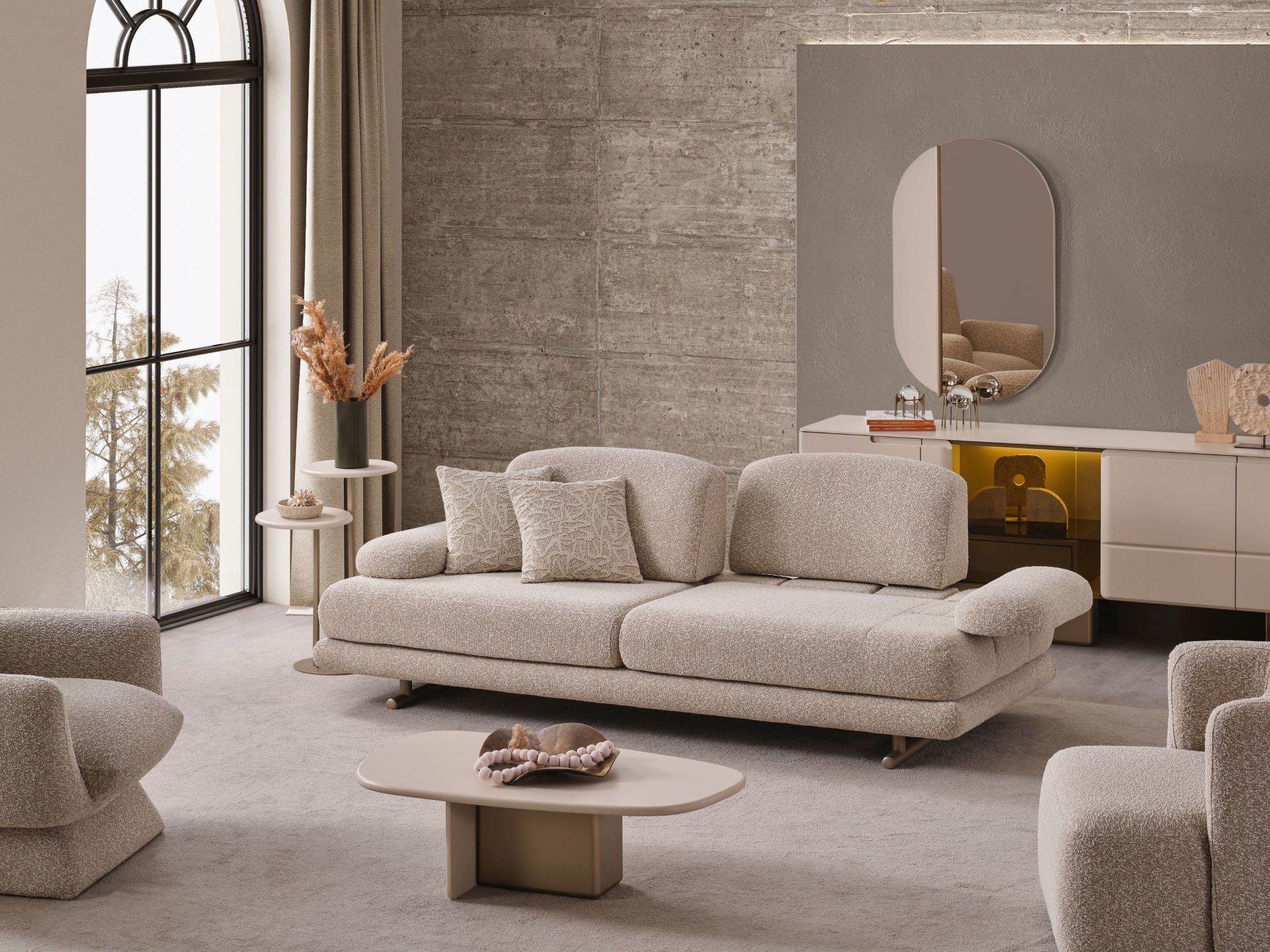 Oslom Koltuk Takımı (Döner Mekanizmalı Üçlü Koltuk)