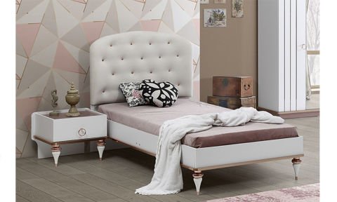 Rose Genç Odası Takımı (3 Kapılı Dolap * 100-200 Başlıklı Karyola* Komodin)